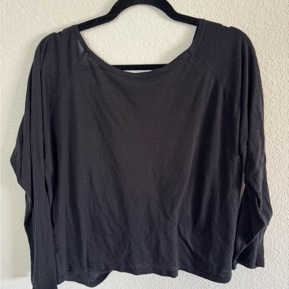 Fabletics Black Boxy Blouse with Relaxed Fit